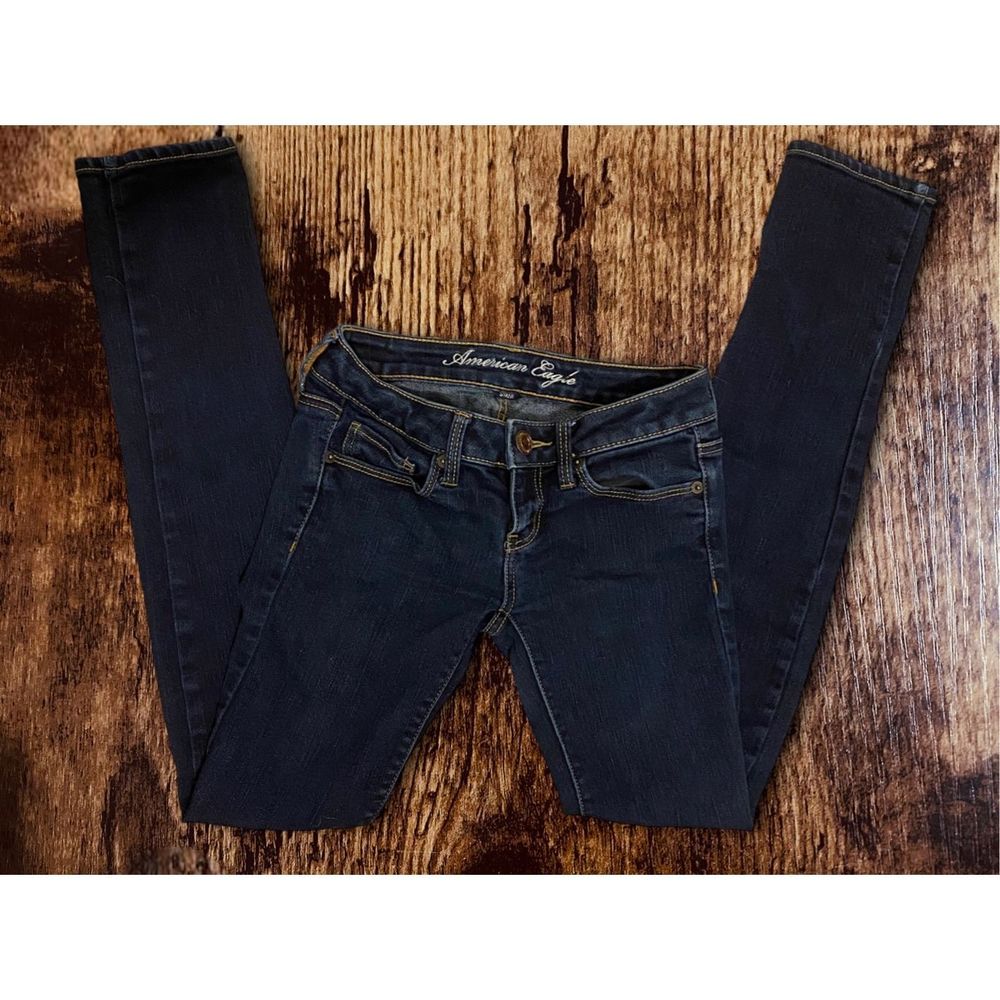 American Eagle Skinny Low Rise Jeans - Dark Rinse Stretch